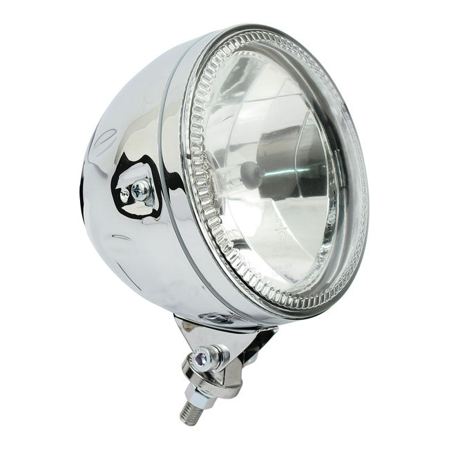 Skyline, 5 3/4" H4 Headlamp. Bottom Mount. Chrome Headlamps Mcs