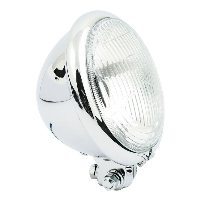 Bates Style 5 3/4" Headlamp. Bottom Mount. Chrome Headlamps Mcs