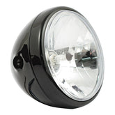 Reno 7" H4 Headlamp. No Halo Ring. Black Headlamps Mcs