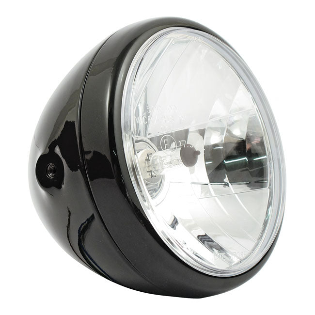 Reno 7" H4 Headlamp. No Halo Ring. Black Headlamps Mcs
