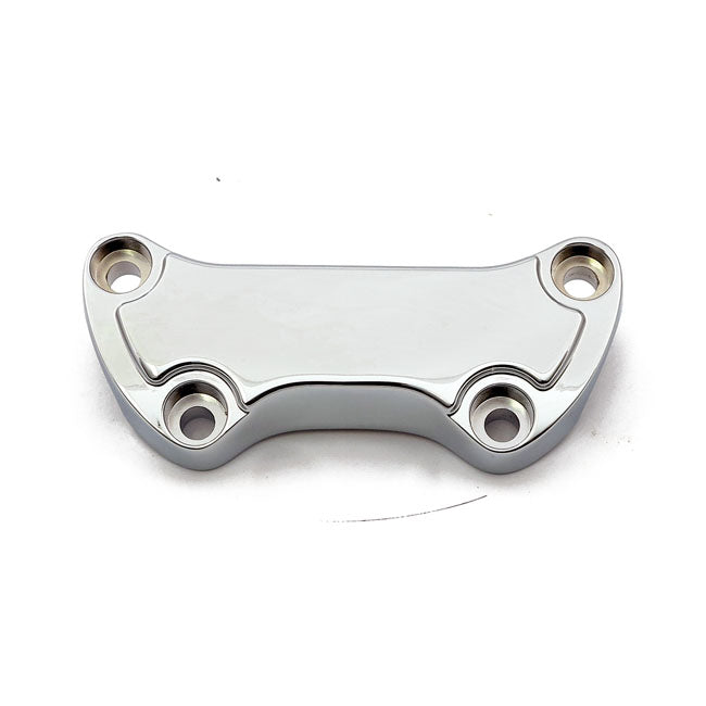 Handlebar Clamp Low Scalloped, With Skirt. Chrome Handlebar Top Clamps Mcs