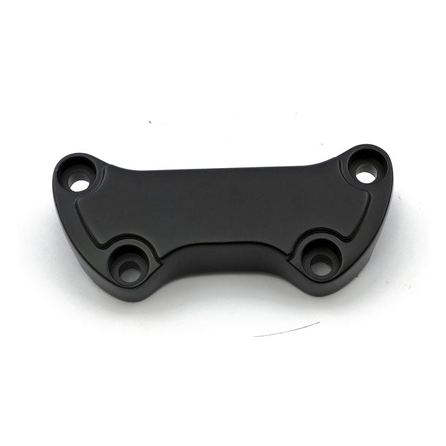 Handlebar Clamp Low Scalloped, With Skirt. Black Handlebar Top Clamps Mcs