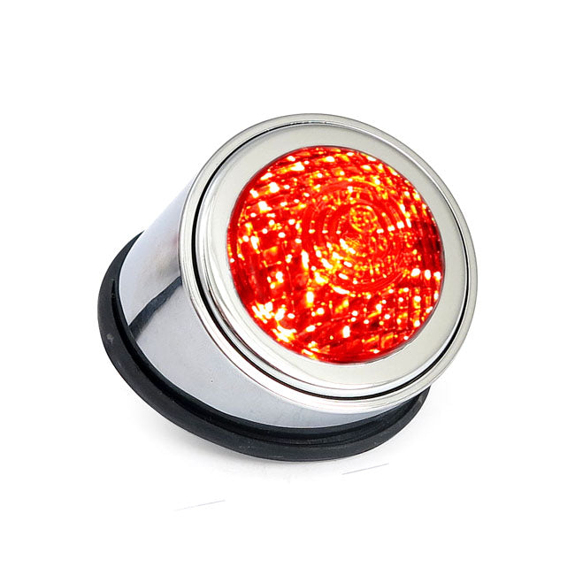 Old School Led Taillight, Type 1. Chrome. Clear Lens Taillights Mcs