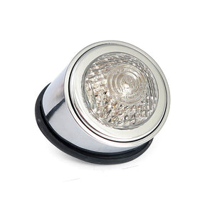 Old School Led Taillight, Type 1. Chrome. Clear Lens Taillights Mcs