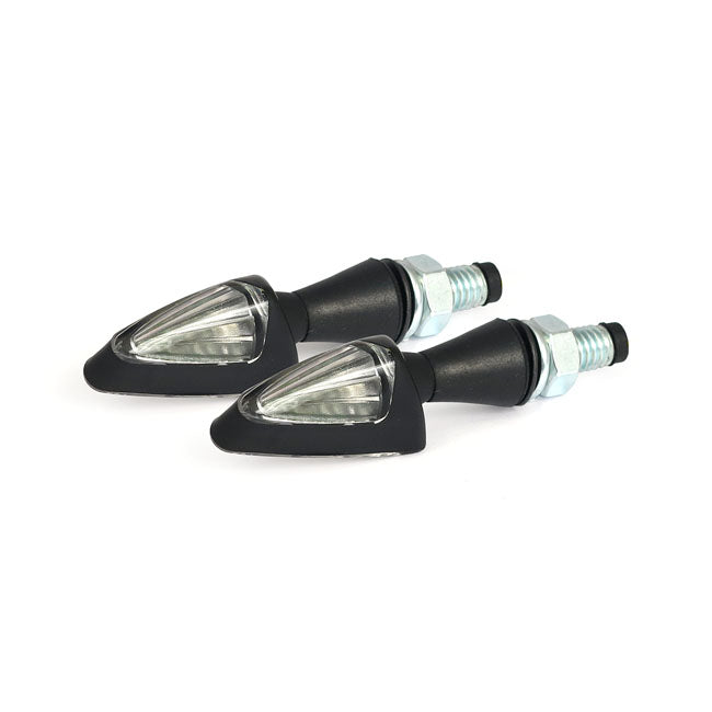 Black Peak, Led Turn Signals. Black. Clear Lens Turn Signals Mcs