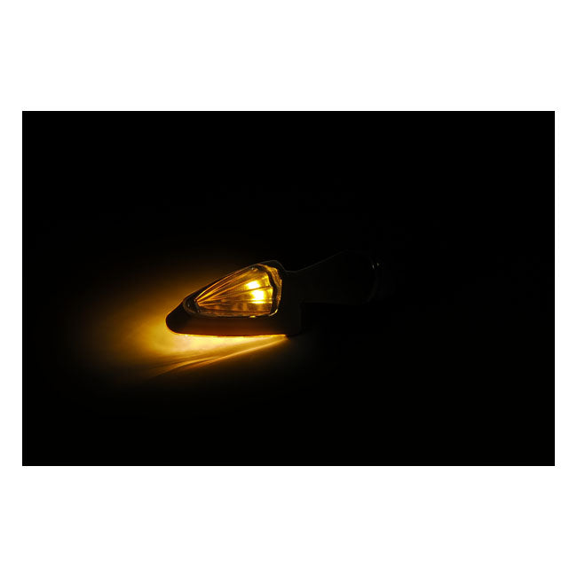 Black Peak, Led Turn Signals. Black. Clear Lens Turn Signals Mcs