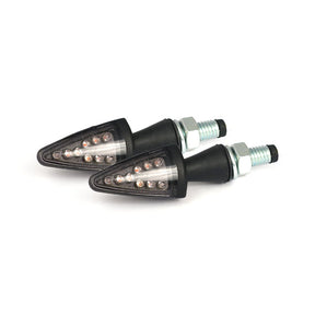 Black Peak, Led Turn Signals. Black. Smoke Lens Turn Signals Mcs