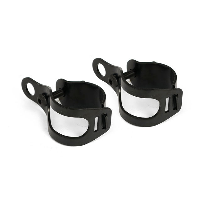 Roper, Turn Signal Fork Mount Kit. 30 45mm. Black Headlamp Brackets Mcs