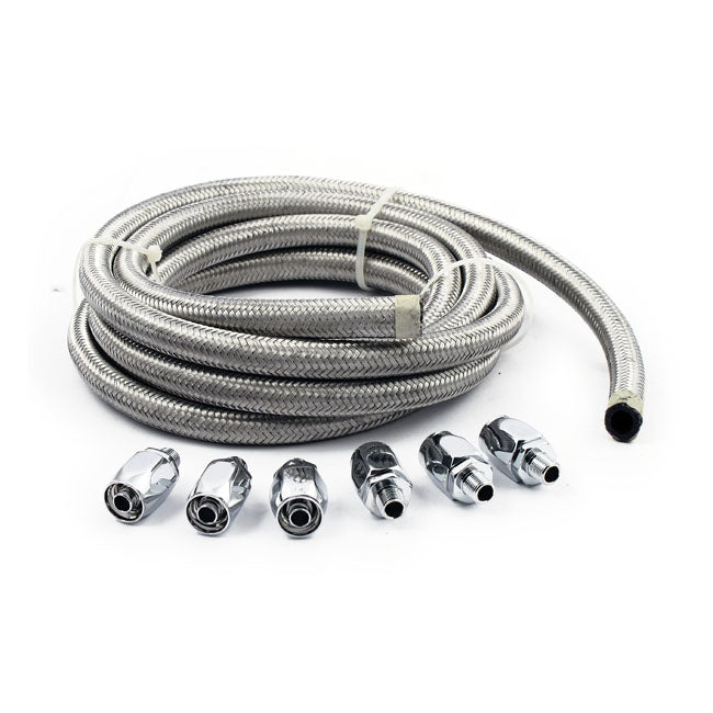 Oil Line & Fitting Kit, Braided Steel Oil Line Kits Mcs