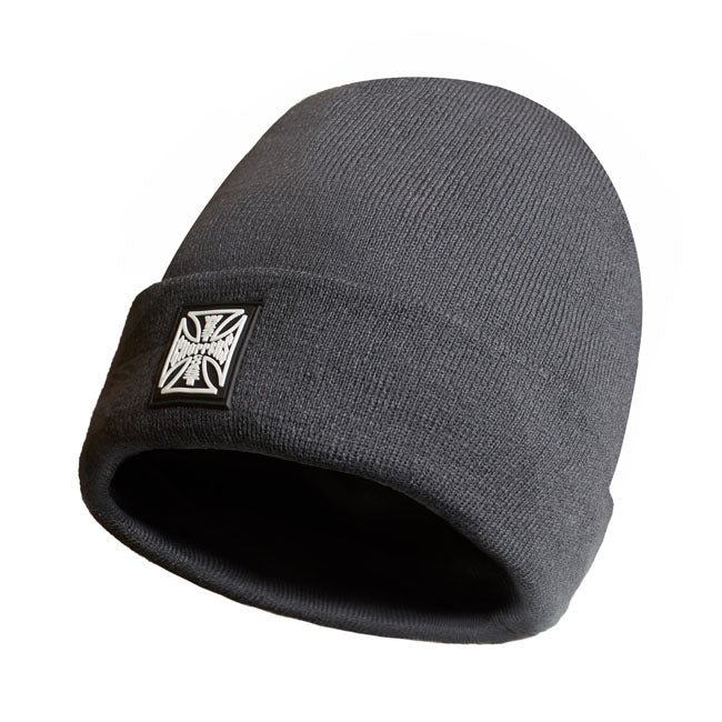 WCC Patch beanie grey BEANIES West Coast Choppers