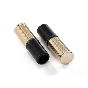 Fl 1" Handlebar Grip Set Internal Throttle, Black Anodized & Polished Brass Grips Kustom Tech