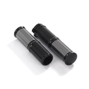 Fl 1" Handlebar Grip Set, Black Anodized Contrast Cut Grips Kustom Tech