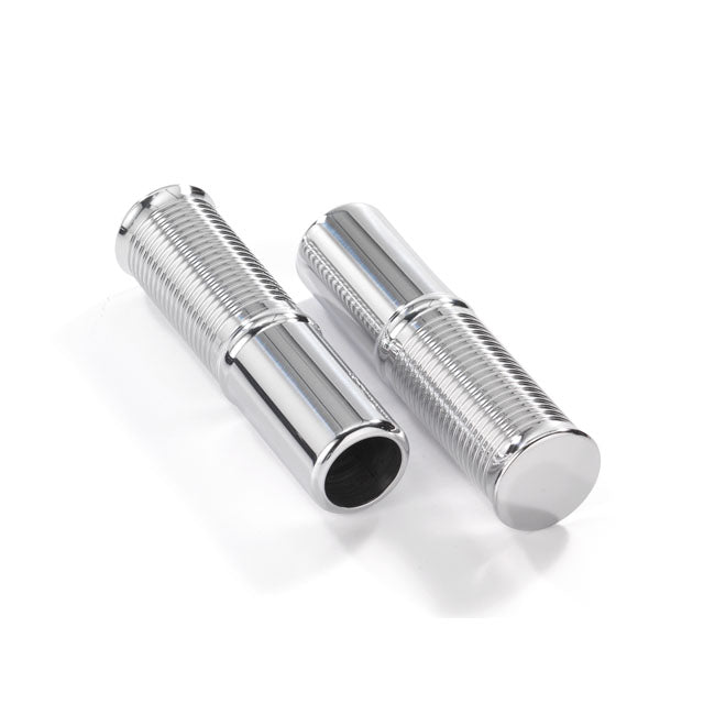 Fl 1" Handlebar Grip Set Internal Throttle, Polished Grips Kustom Tech