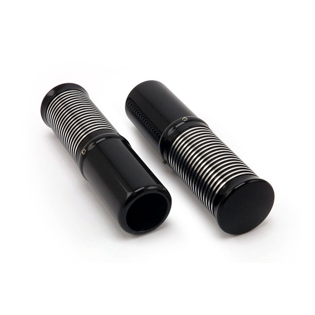 Kustom Tech Fl 1" Handlebar Grip Set Internal Throttle, Black Anodized Contrast Cut Grips Kustom Tech