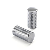 Fl 1" Handlebar Grip Ends Ribbed, Polished Aluminium Grips Kustom Tech Default Title