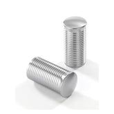 Kustom Tech Fl 1" Handlebar Grip Ends Ribbed, Satin Aluminum Grips Kustom Tech