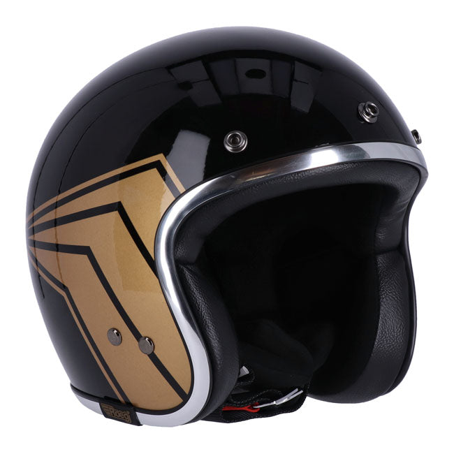 13 1/2 Skull bucket helmet gloss black HELMETS 13 And A Half Company