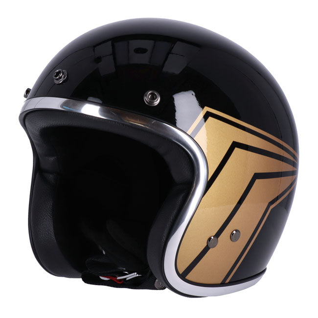 13 1/2 Skull bucket helmet gloss black HELMETS 13 And A Half Company