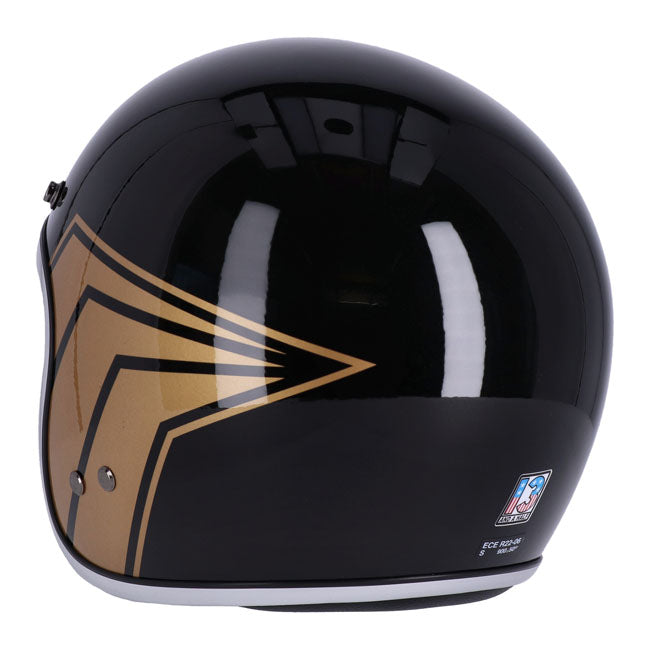 13 1/2 Skull bucket helmet gloss black HELMETS 13 And A Half Company