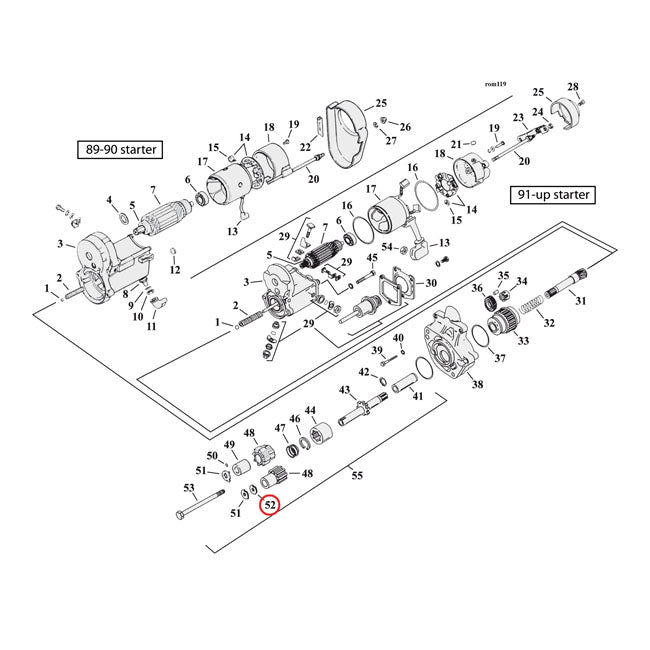 Thrust washer, starter gear bolt STARTER GEARS Mcs