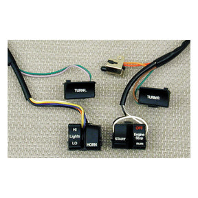 Handlebar Wire & Switch Kit. Black Switches Wiring Kit Mcs