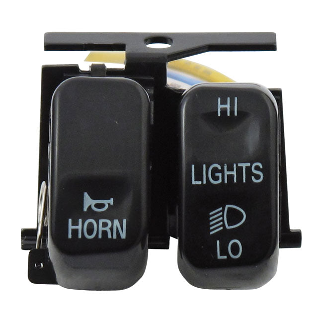 Hi/Low/Horn, Handlebar Switch Set. Black Switches Handlebar Mcs
