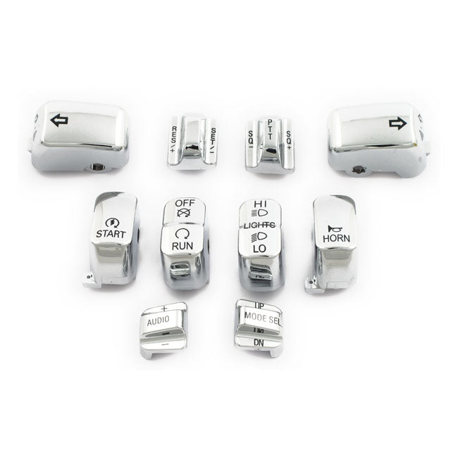 Handlebar Switch Cap Kit, Chrome Switch Cap Kits Mcs