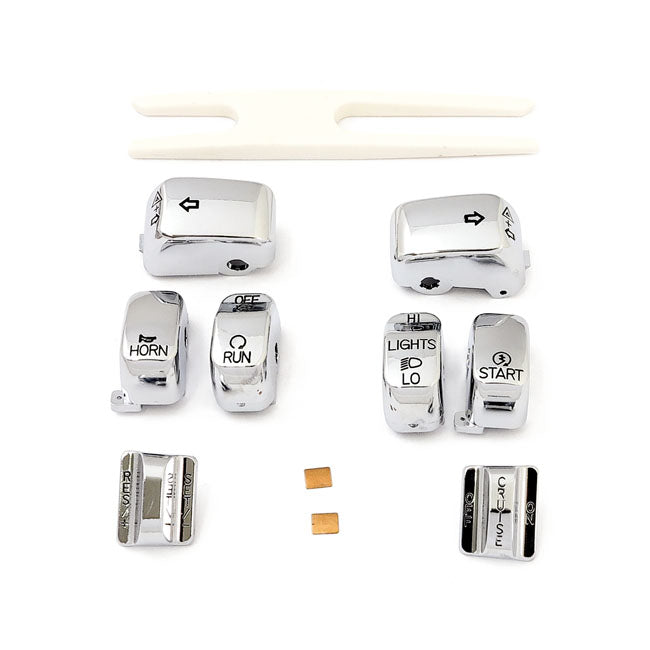 Handlebar Switch Cap Kit, Chrome Switch Cap Kits Mcs
