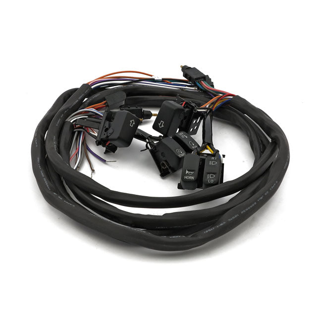 Handlebar Switch & Wiring Kit. Radio/Cruise. Led. Black Harness & Switch Kits Mcs