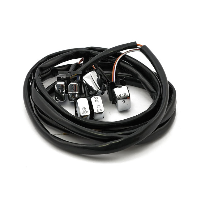 Handlebar Switch & Wiring Kit. Standard. Chrome Harness & Switch Kits Mcs