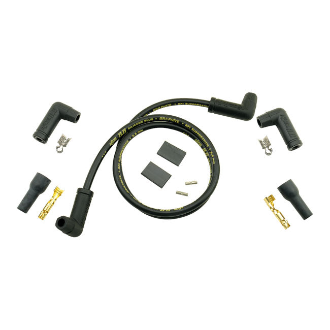 Accel, universal 8.8mm spark plug wire set. Black SPARK PLUG WIRES Accel