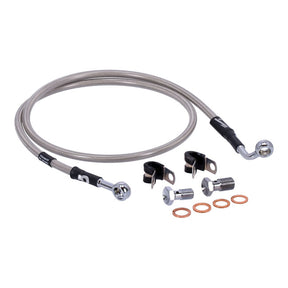 MCS by Goodridge brake line front, stainless clear coated BRAKE LINES Mcs