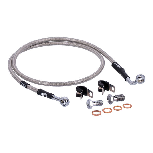 MCS by Goodridge brake line front, stainless clear coated BRAKE LINES Mcs