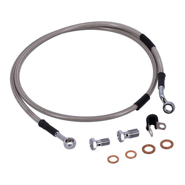 MCS by Goodridge brake line front, stainless clear coated BRAKE LINES Mcs