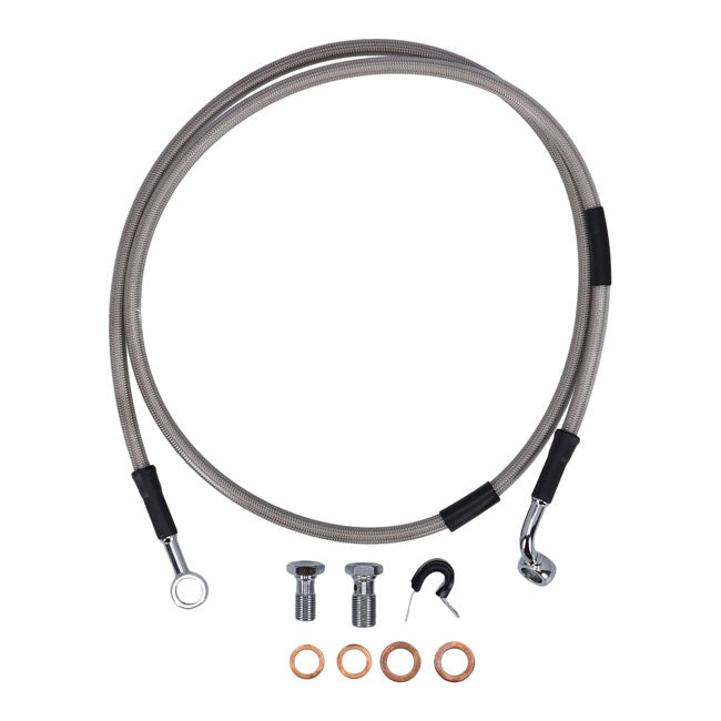 MCS by Goodridge brake line front, stainless clear coated BRAKE LINES Mcs