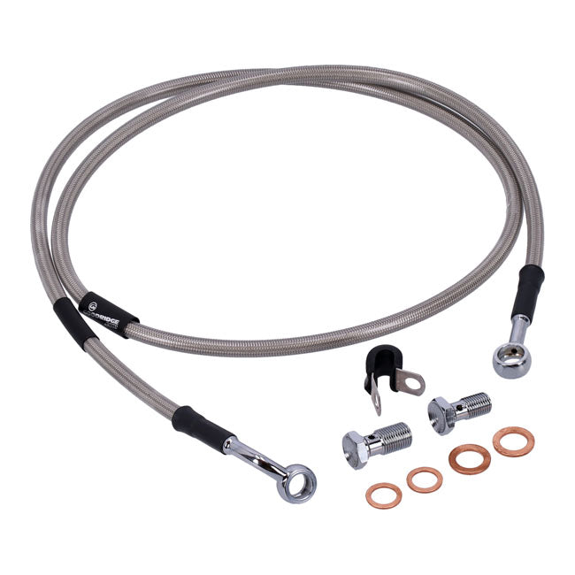 MCS by Goodridge brake line front, stainless clear coated BRAKE LINES Mcs