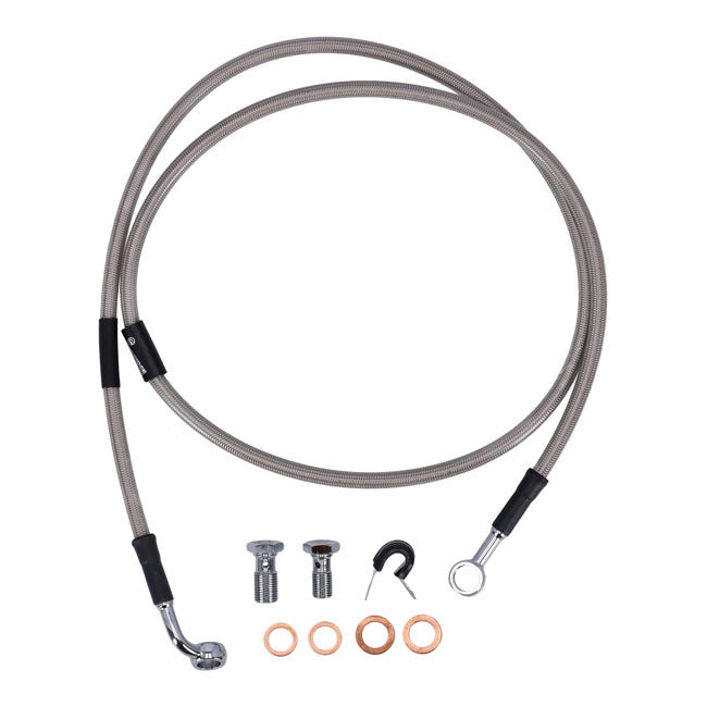 MCS by Goodridge brake line front, stainless clear coated BRAKE LINES Mcs
