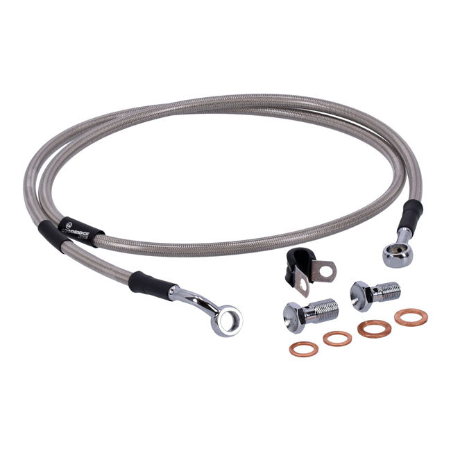 MCS by Goodridge brake line front, stainless clear coated BRAKE LINES Mcs