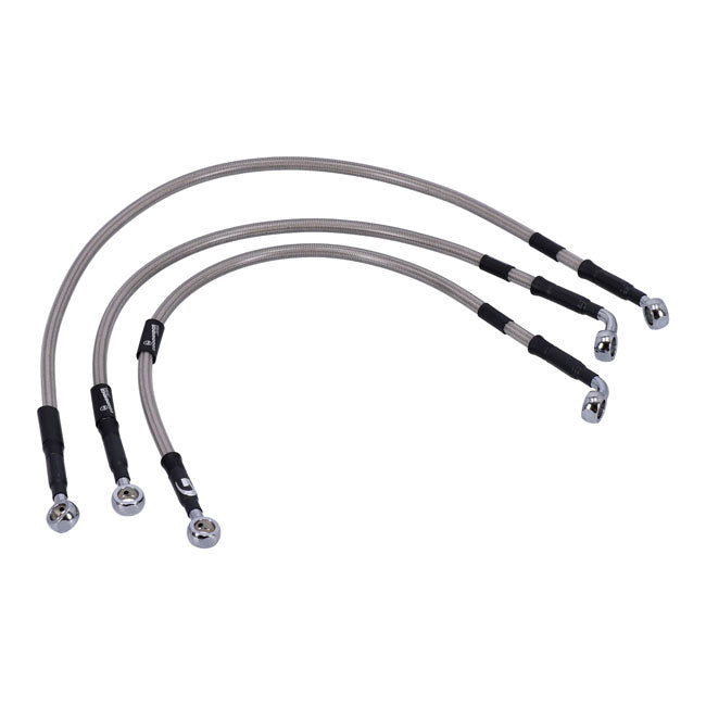 MCS by Goodridge brake line front, stainless clear coated BRAKE LINES Mcs