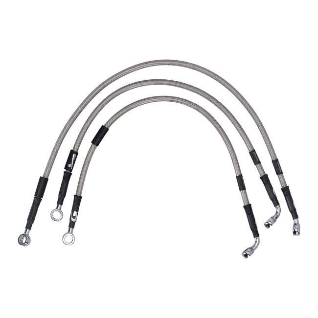 MCS by Goodridge brake line front, stainless clear coated BRAKE LINES Mcs