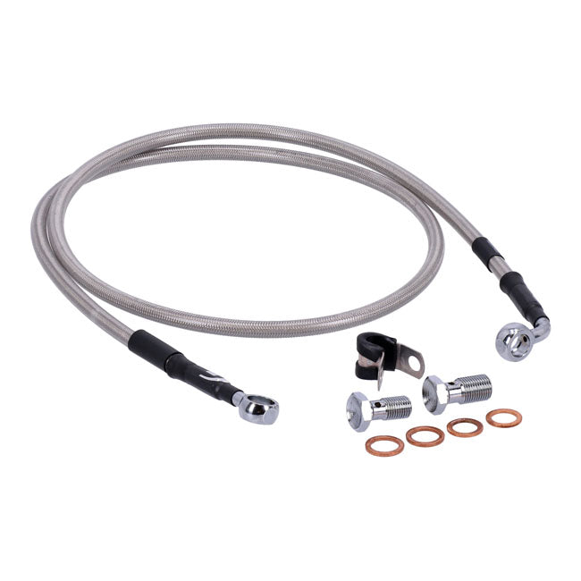 MCS by Goodridge brake line front, stainless clear coated BRAKE LINES Mcs