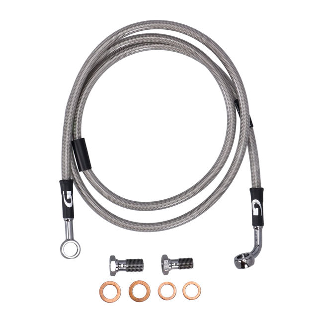 MCS by Goodridge brake line front, stainless clear coated BRAKE LINES Mcs