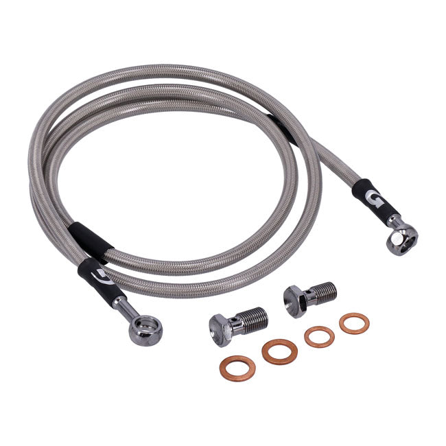MCS by Goodridge brake line front, stainless clear coated BRAKE LINES Mcs