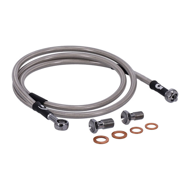 MCS by Goodridge brake line front, stainless clear coated BRAKE LINES Mcs