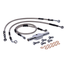 MCS by Goodridge brake line front, stainless clear coated BRAKE LINES Mcs