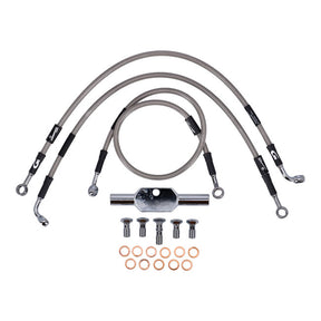 MCS by Goodridge brake line front, stainless clear coated BRAKE LINES Mcs