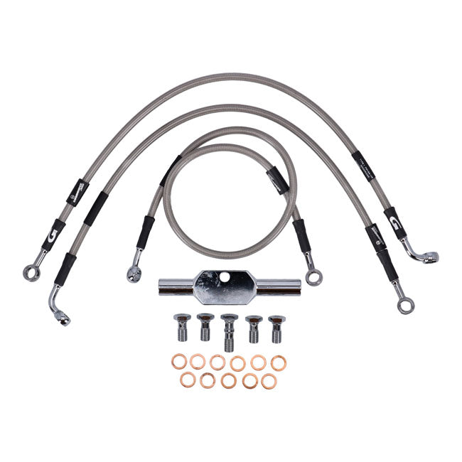 MCS by Goodridge brake line front, stainless clear coated BRAKE LINES Mcs