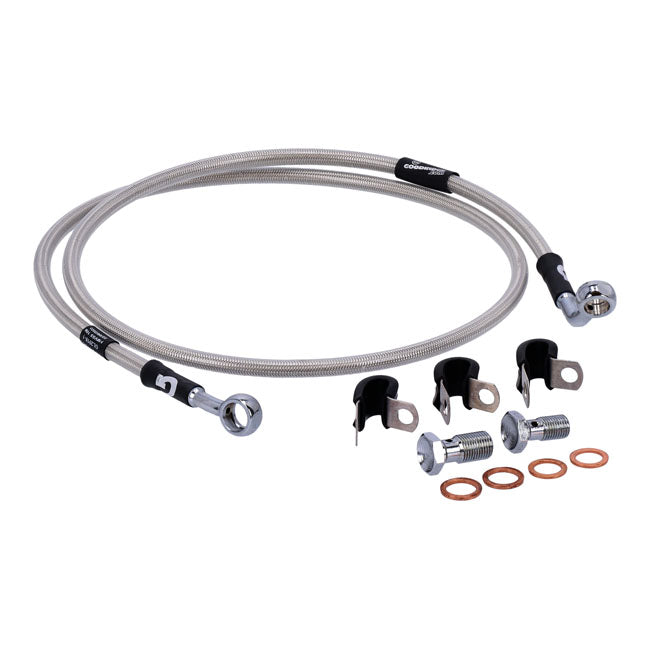MCS by Goodridge brake line front, stainless clear coated BRAKE LINES Mcs