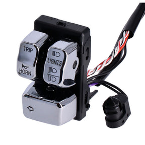 Handlebar Switch & Wiring Kit, Clutch Side. Black Switches Handlebar Mcs