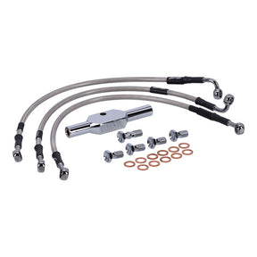 MCS by Goodridge brake line front, stainless clear coated BRAKE LINES Mcs